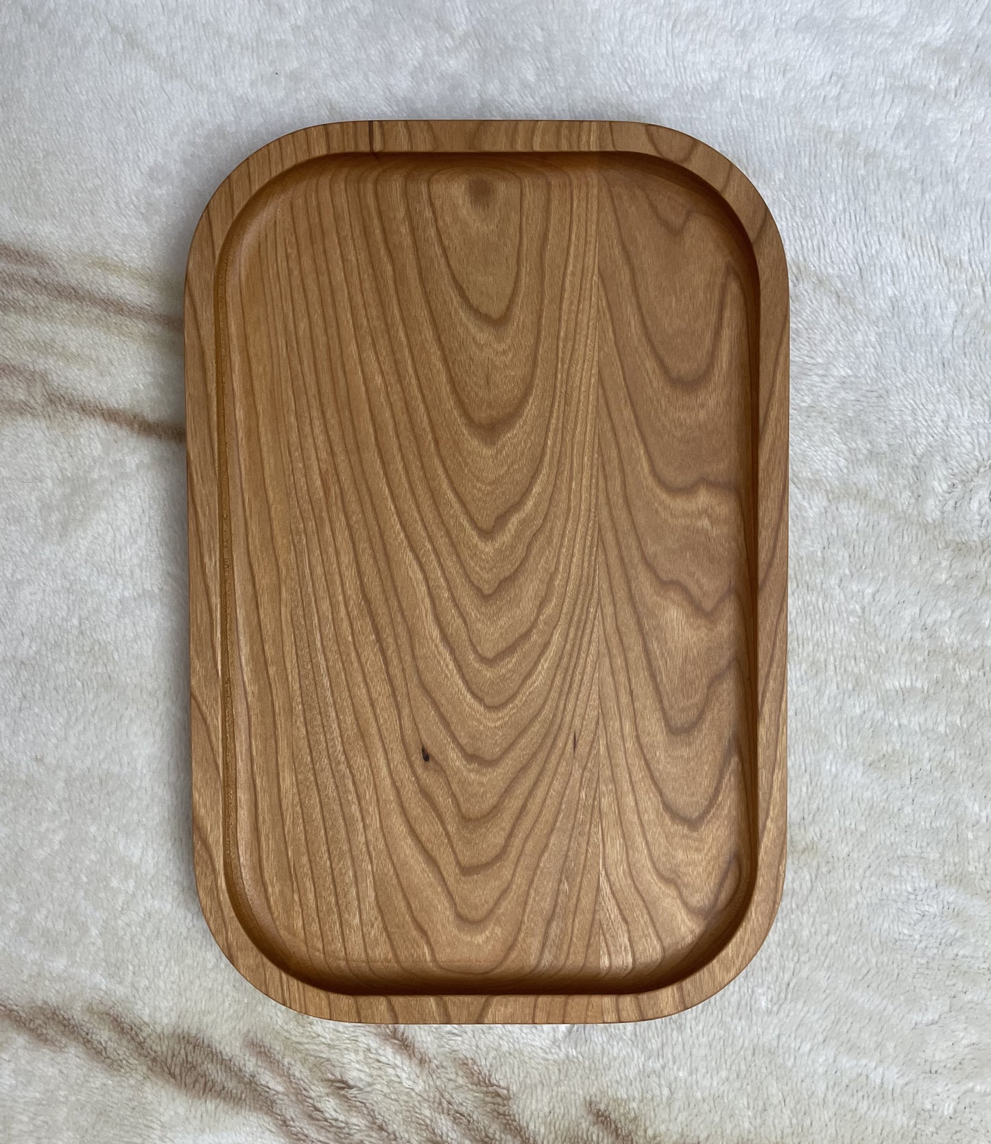 Wooden Solid Rectangular Catch All Tray - Walnut, Cherry, Oak, or Hickory
