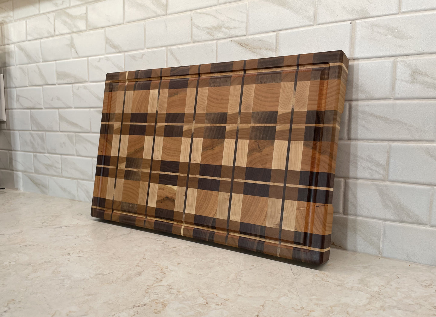 End Grain Plaid Cutting Board