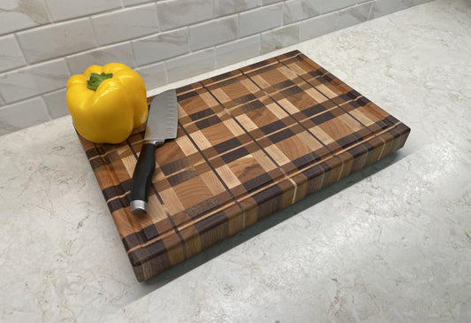 End Grain Plaid Cutting Board