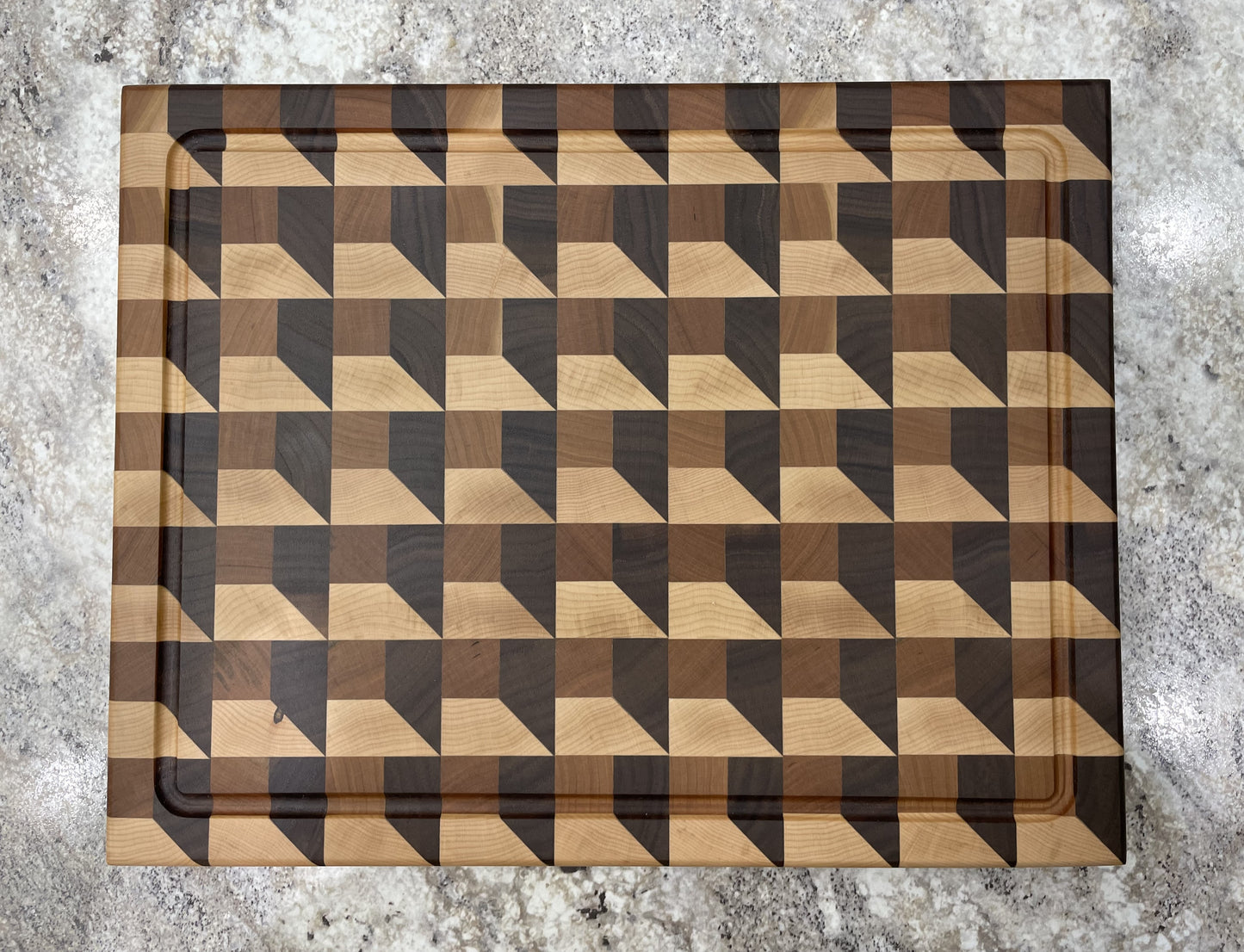 3D End Grain Walnut, Cherry and Maple Waffle Cutting Board