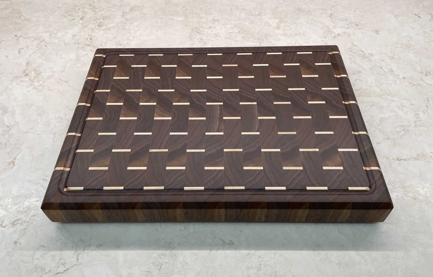 Walnut with Maple Accent End Grain Cutting Board