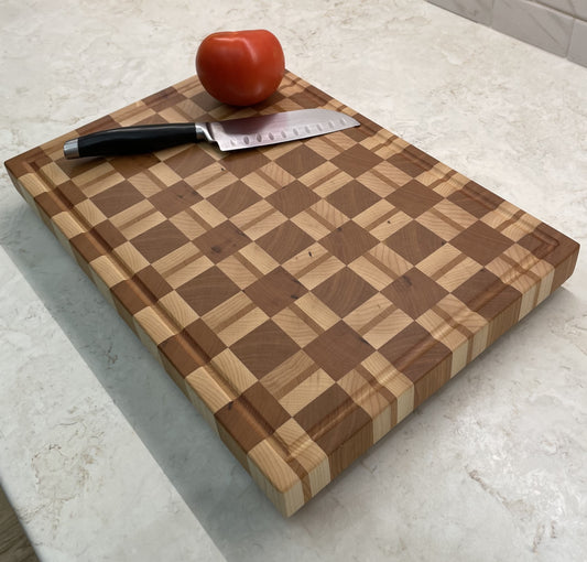 Square Checker Board End Grain Cutting Board