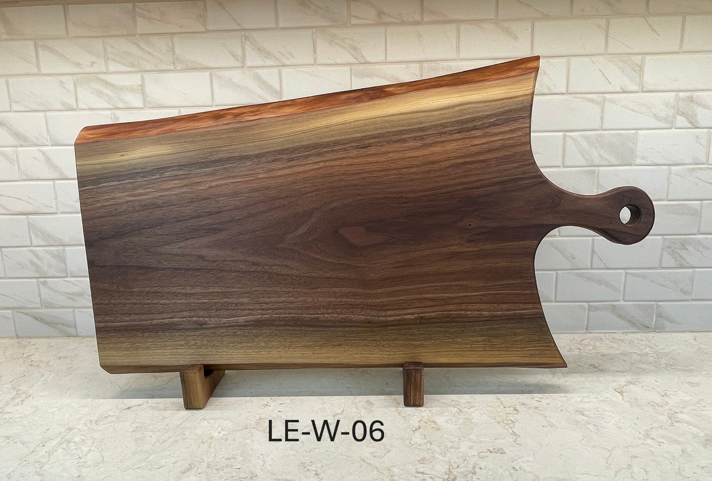 Live Edge Walnut Wooden Handle Charcuterie & Cheese Boards