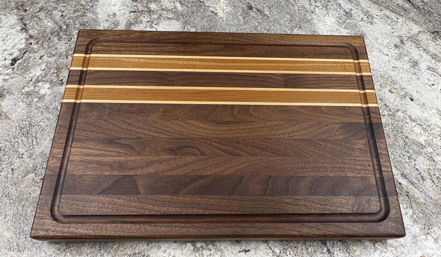 Walnut With Two Accent rows On One Side, Cherry And Maple