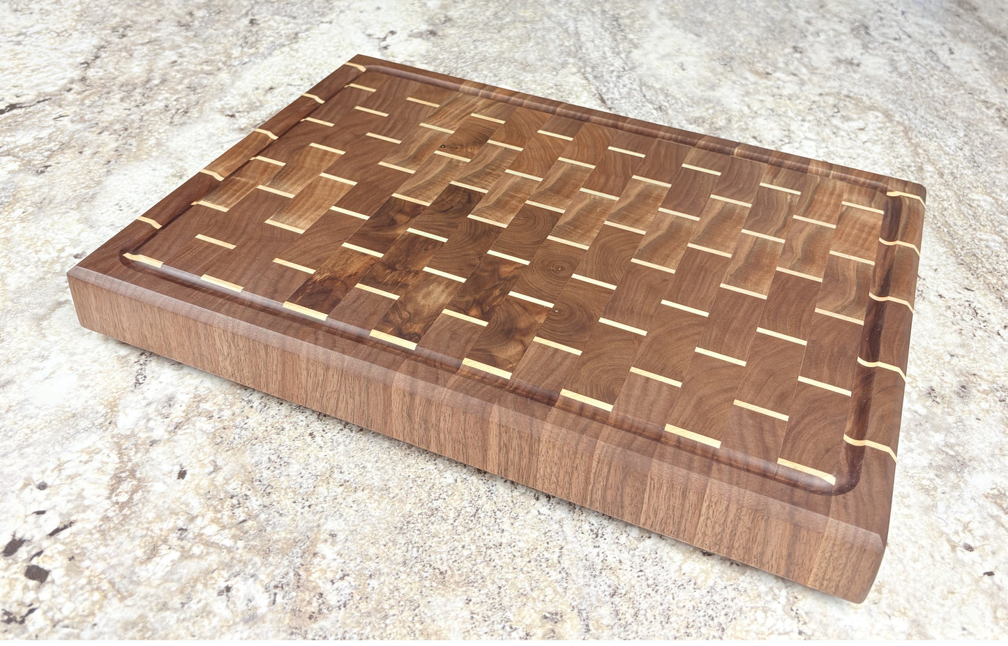 Walnut with Maple Accent End Grain Cutting Board