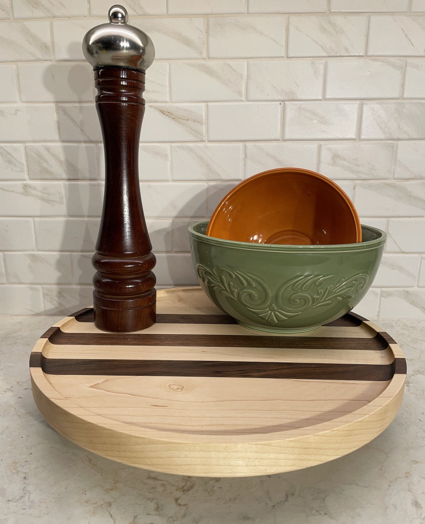 Solid Wood Lazy Susans with Accent strips