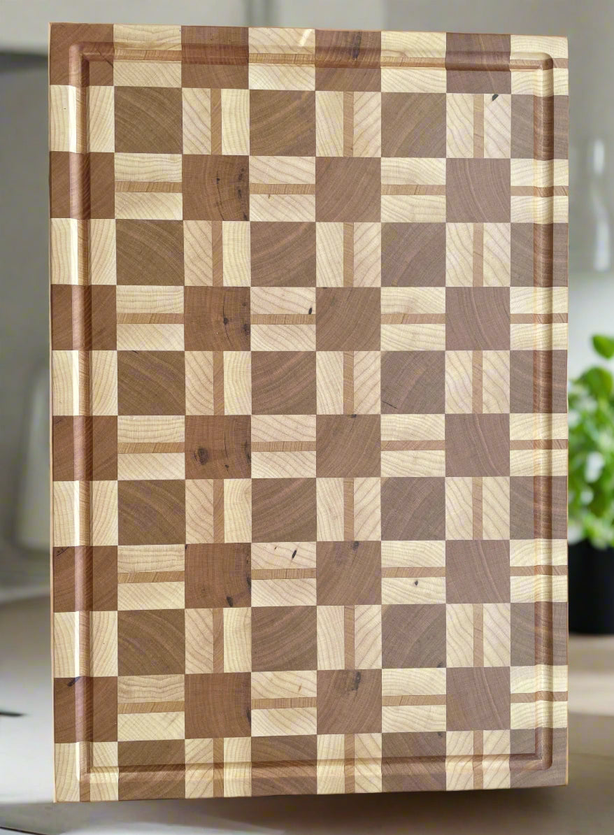 Square Checker Board End Grain Cutting Board