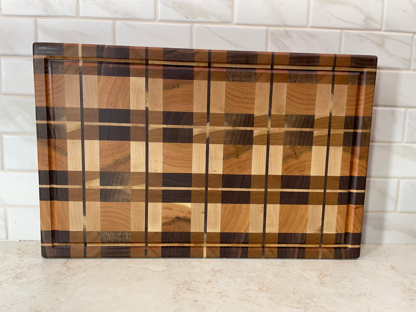 End Grain Plaid Cutting Board