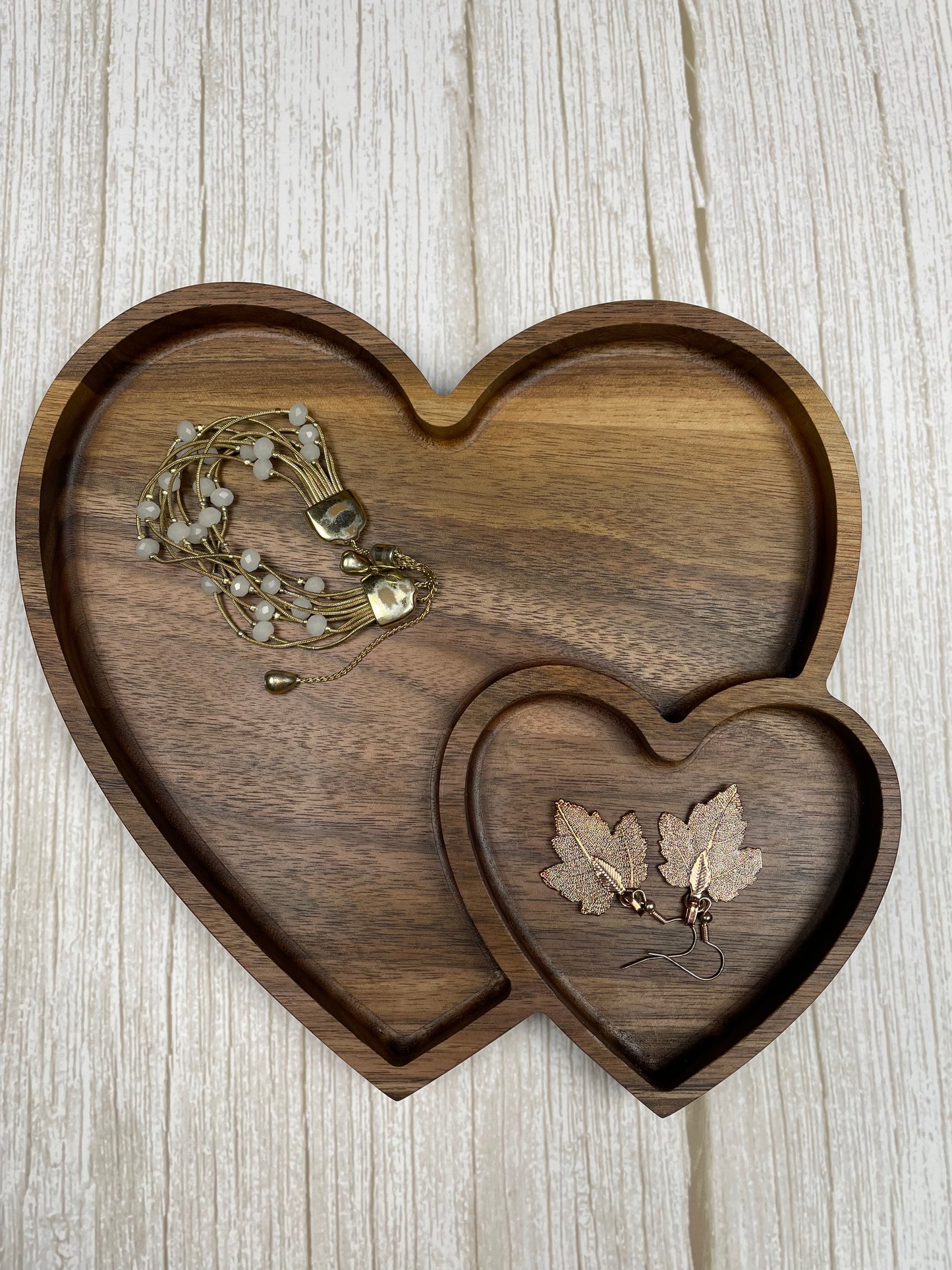 Double Heart Jewelry Tray