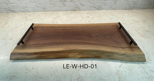 Live Edge Walnut Charcuterie Boards with Metal Handles