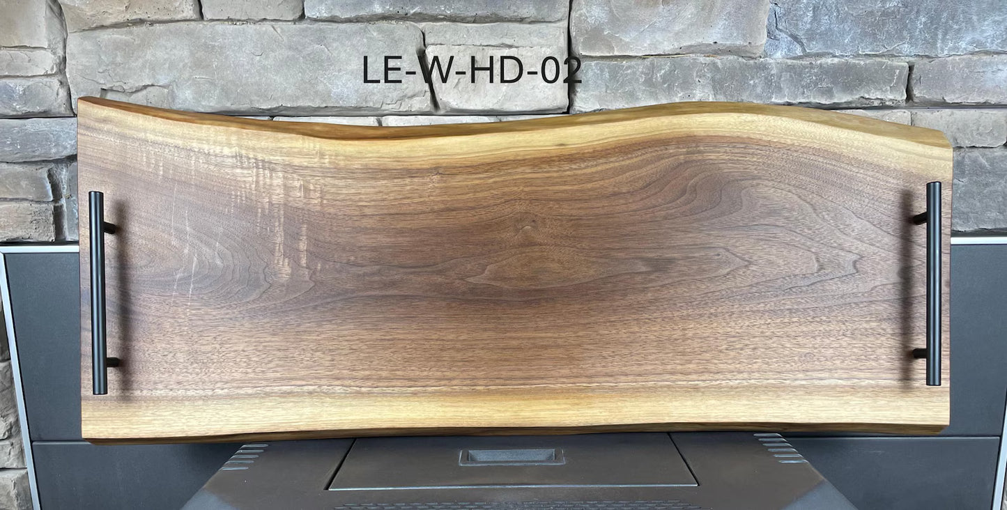 Live Edge Walnut Charcuterie Boards with Metal Handles