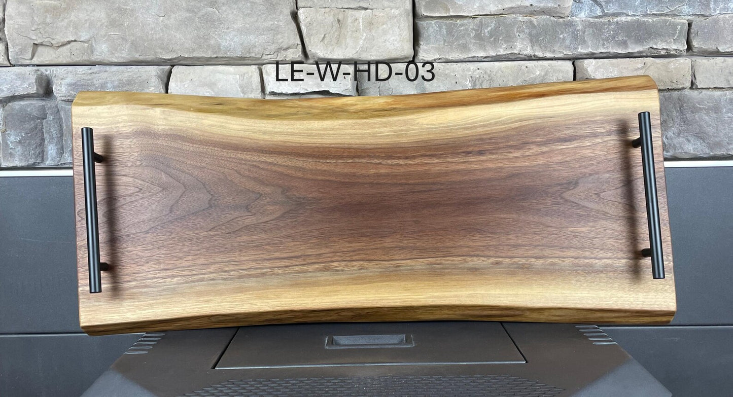 Live Edge Walnut Charcuterie Boards with Metal Handles