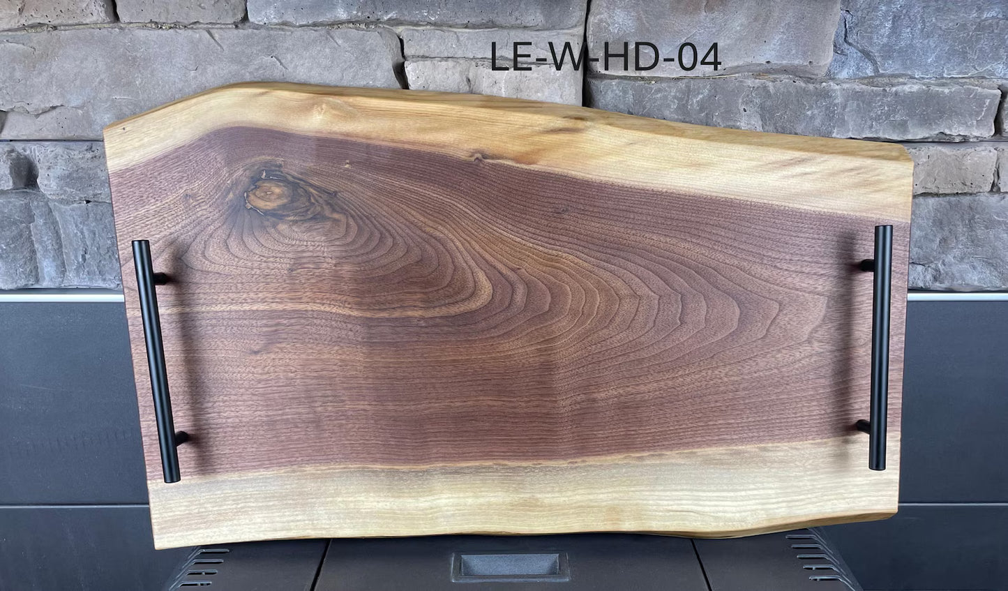 Live Edge Walnut Charcuterie Boards with Metal Handles