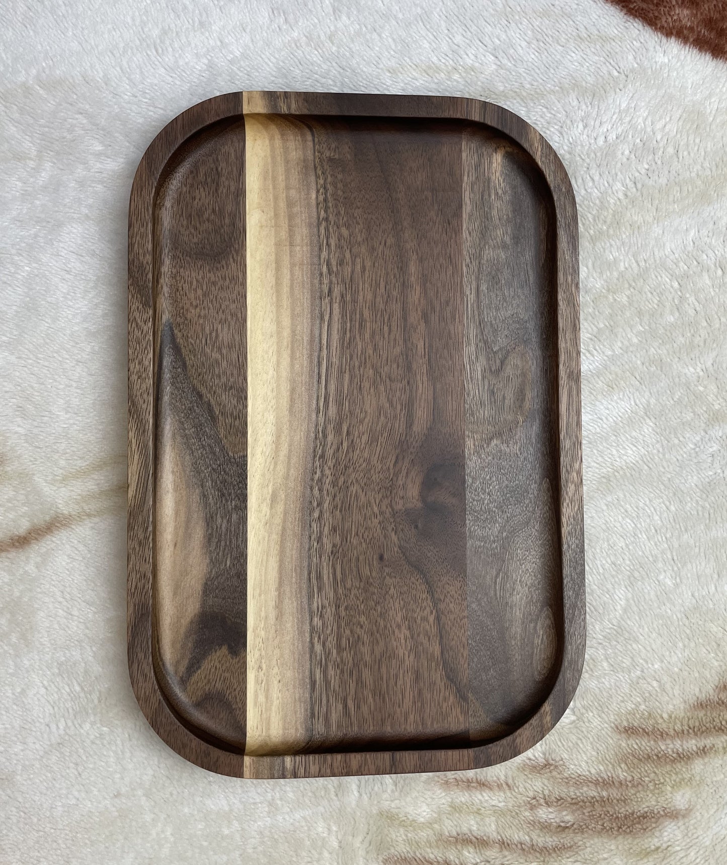 Wooden Solid Rectangular Catch All Tray - Walnut, Cherry, Oak, or Hickory