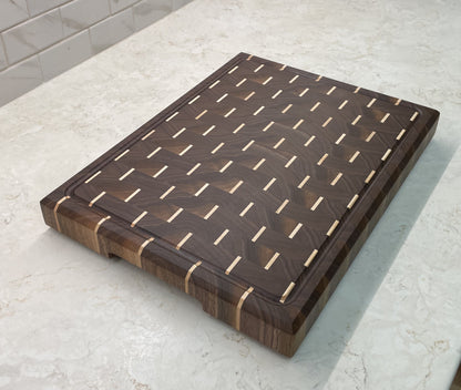 Walnut with Maple Accent End Grain Cutting Board