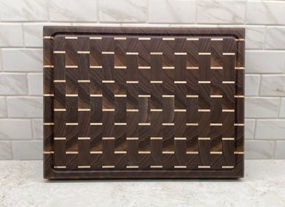 Walnut with Maple Accent End Grain Cutting Board