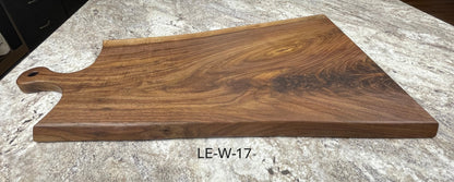 Live Edge Walnut Wooden Handle Charcuterie & Cheese Boards