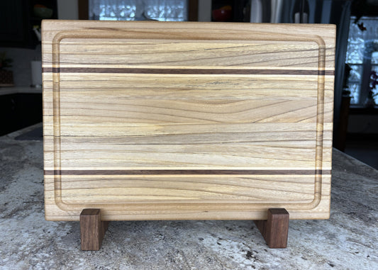 Spalted White Elm With Two Thinner Rows Of Walnut And Maple