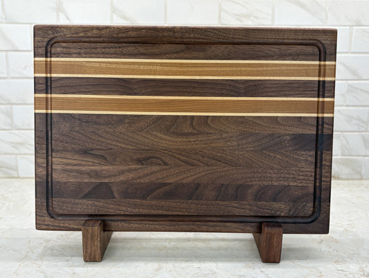 Walnut With Two Accent rows On One Side, Cherry And Maple