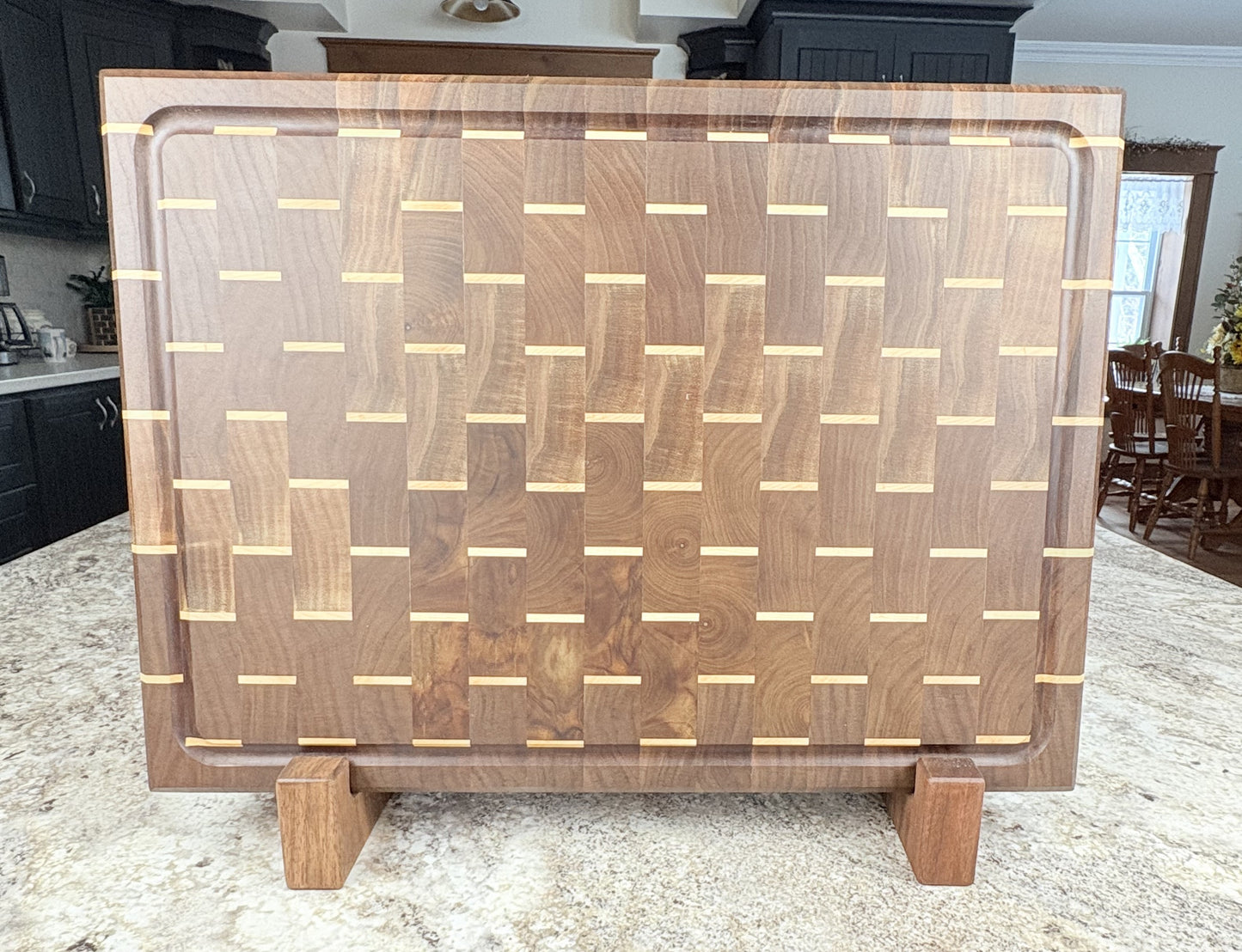 Walnut with Maple Accent End Grain Cutting Board