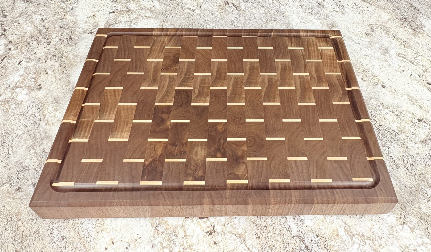 Walnut with Maple Accent End Grain Cutting Board
