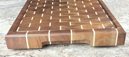 Walnut with Maple Accent End Grain Cutting Board