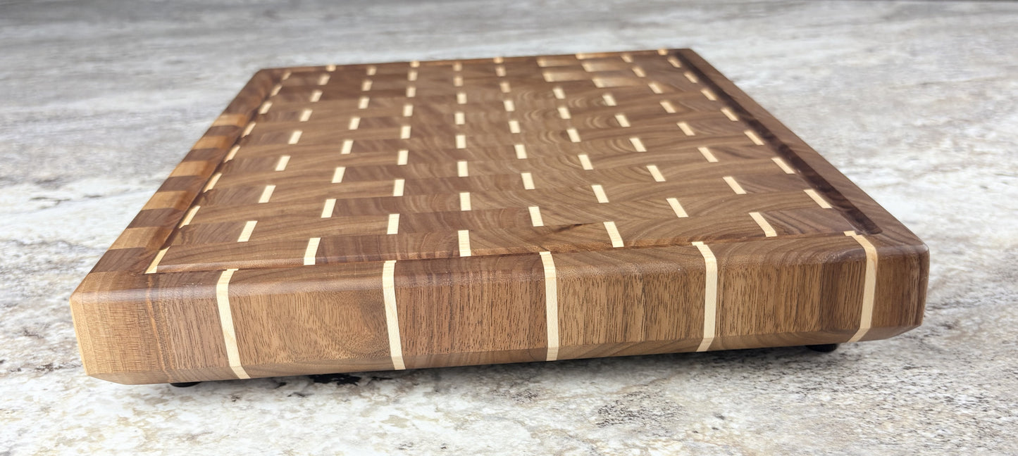 Walnut with Maple Accent End Grain Cutting Board