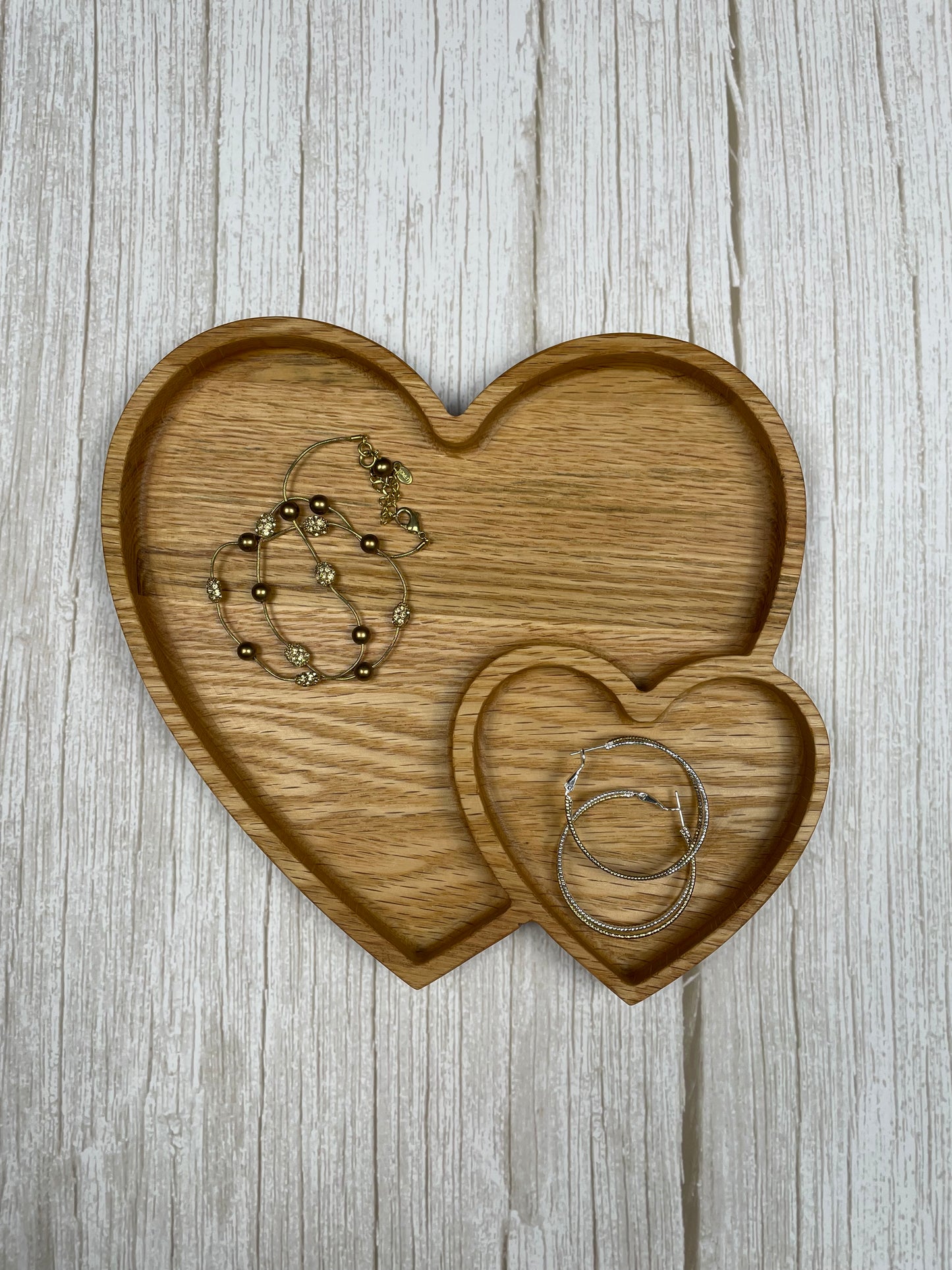 Double Heart Jewelry Tray