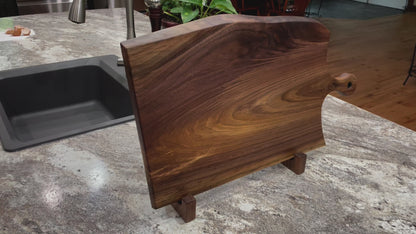Live Edge Walnut Wooden Handle Charcuterie & Cheese Boards