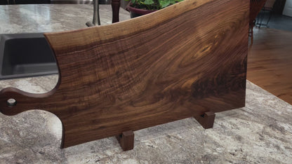 Live Edge Walnut Wooden Handle Charcuterie & Cheese Boards
