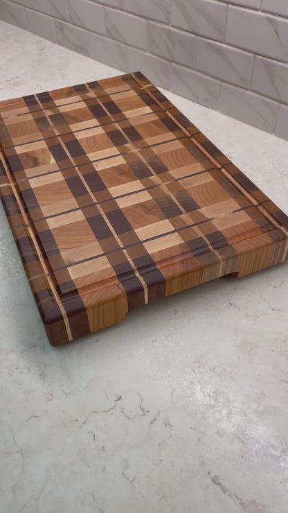 End Grain Plaid Cutting Board